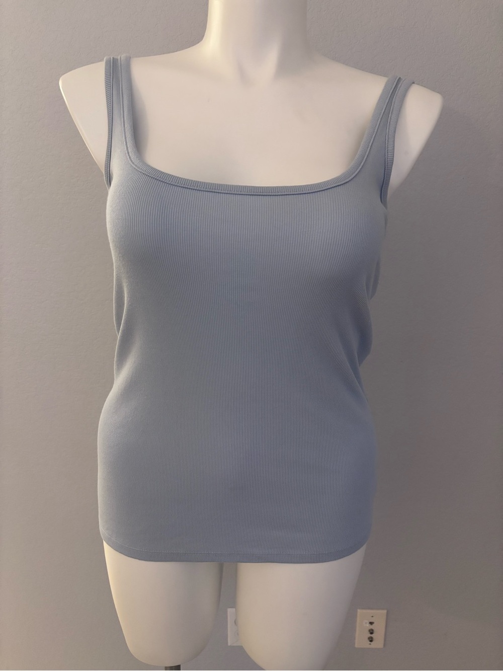 torrid Light Blue Ribbed Square Neck Tank